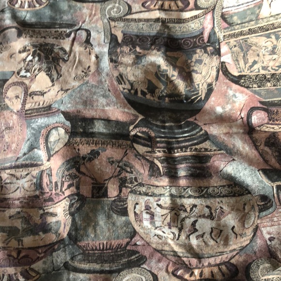 Almost 2.5 yards anthropological archaeology ethnic upholstery fabric cotton - Picture 2 of 5